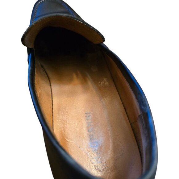 Men\'s MAGNANNI Black Leather Slip-on Bit Loafer sz 7